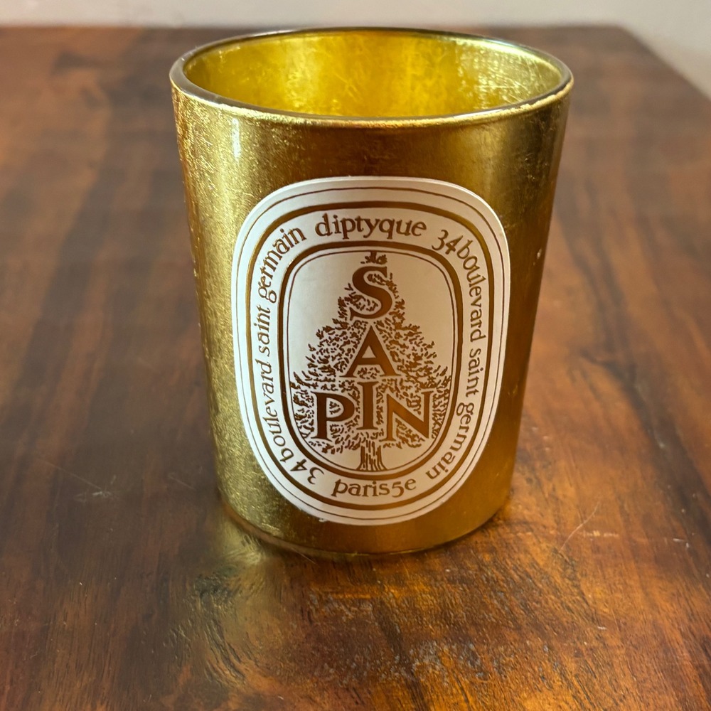 Diptyque Sapin Pine Empty Candle Jar Gold Limited Edition 190g Holiday Vessel